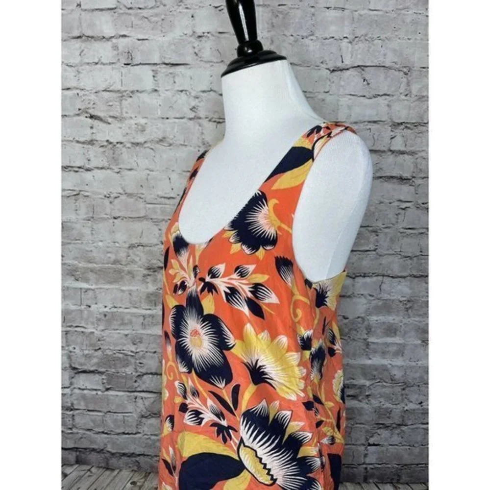 J Crew A7488‎ Hibiscus Floral Twist Back Top